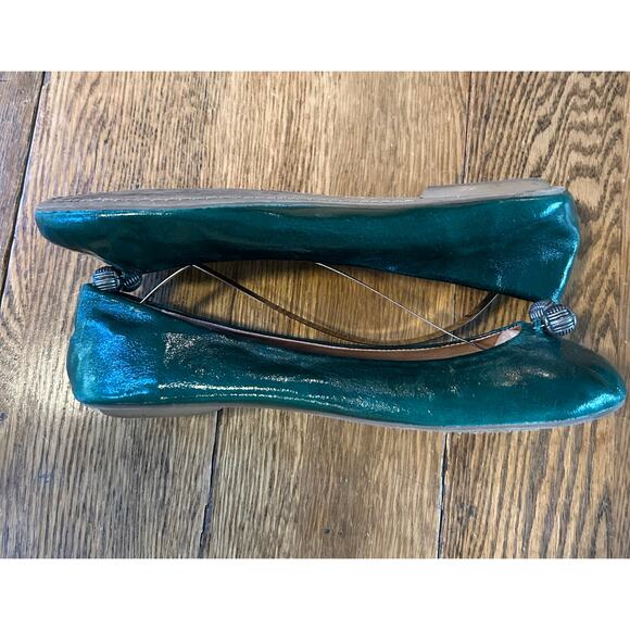 Anthropologie Pilcro and the Letterpress Trinket Ballet Flat Green Leather Sz 8 - Picture 3 of 9